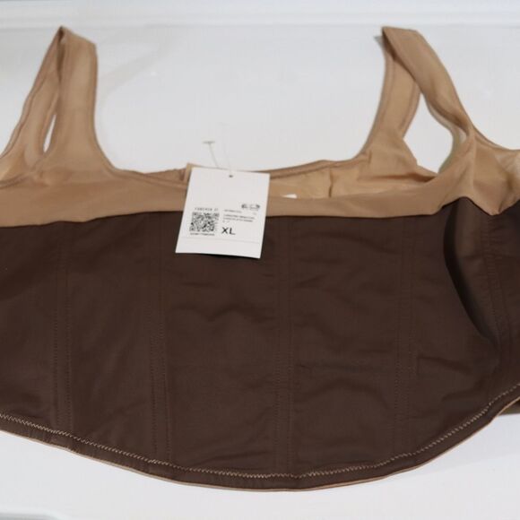 Forever 21 Chocolate and Sand Corset Bralette XL - Picture 3 of 10